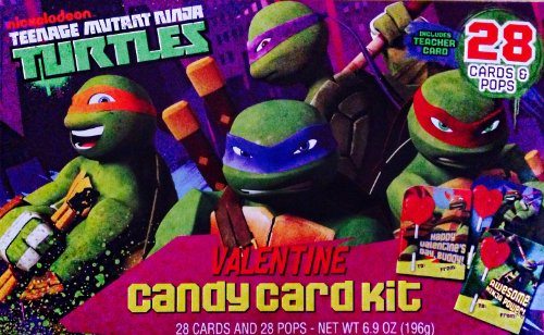 Nickelodeon Teenage Mutant Ninja Turtles Valentines Candy Card Kit !