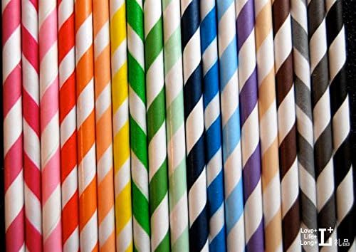 Free 100pcs/lot Valentine's Day or Birthday Party Decorations Kids Striped Chevron and Polka Dot Drinking Paper Straws