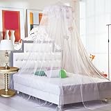 Housweety G00616 Dome Bed Canopy Netting Princess Mosquito Net, White