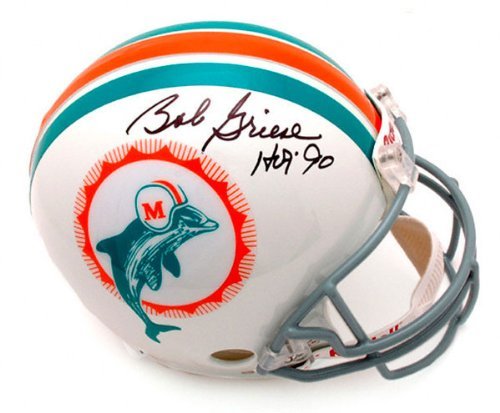 Bob Griese Autographed Pro-Line Helmet | Details: Miami Dolphins, Authentic Riddell Helmet, HOF Inscription