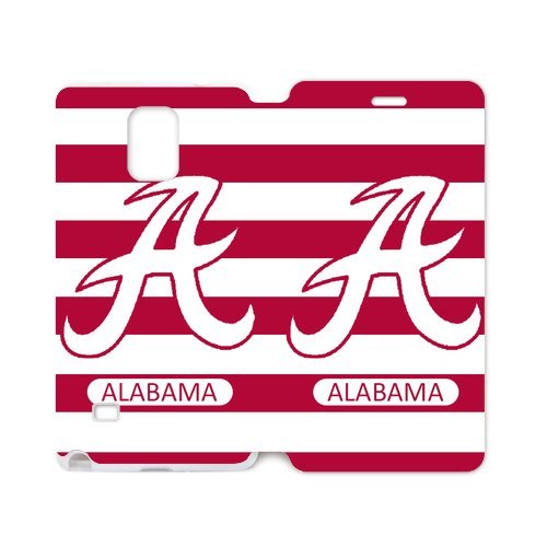 Generic Custom Personalized Design NCAA University of Alabama Crimson Tide Team Logo TPU Case and High Grade PU Leather Case Cover for SamsungGalaxy Note4