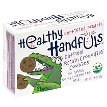Healthy Handfuls Organic Crocodile Cookies, Oatmeal Raisin, 1.5-Ounce Boxes (Pack of 12)