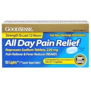 Good Sense All Day Pain Relief, Naproxen Sodium Caplets, 220mg, 100-count