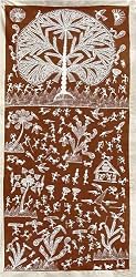 India Art Warli Paintings Home Decoration 18 x 39 inches (warli145)