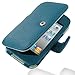 PDair B41 Teal Floater Pattern Leather Case for Apple iPhone 4 & 4S (Snap Button)