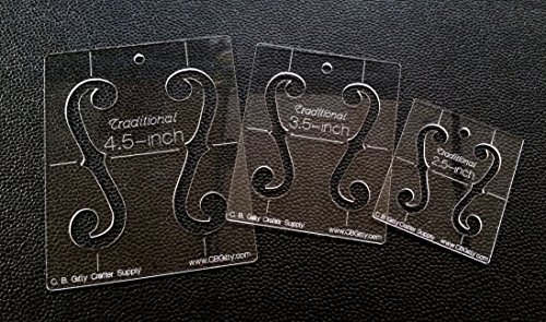 9pc. set F-hole Stencil Templates for Cigar Box Guitar, Dulcimer, Violin, Ukulele & More - 4 classic shapes