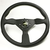 Personal Steering Wheel Neo Grinta 350mm Black Perforated Leather w/Yellow Stitching