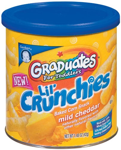 Gerber Graduates Lil' Crunchies, Mild Cheddar, 1.48-Ounce Canisters (Pack of 6)