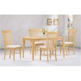 5 Peice Solid Wood Maple Finish Dining Table & 4 Chairs