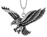 Sterling Silver 1 9/16 X 3/4 (40mmX20mm). Eagle Pendant