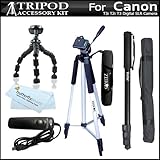 Tripod Accessory Bundle Kit For Canon EOS Rebel T3i, T2i T3 Digital SLR Cam ....