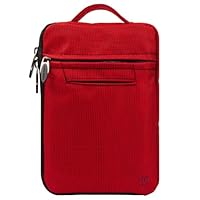 Red Mighty Nylon Jacket Slim Compact Protective Sleeve Bag Case with accessories compartment for Amazon Kindle Touch