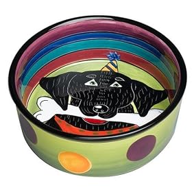 Henriksen Imports Mary Naylor Large Black Lab Dog Dish