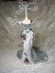 Victorian Tea Party Blue Dress Mannequin Jewelry Holder