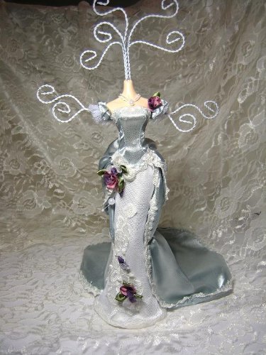 Victorian Tea Party Blue Dress Mannequin Jewelry Holder