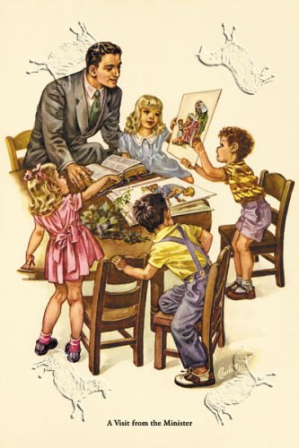 Art Poster, A Visit from the Minister - 18.75 x 27.5