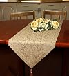 Table Runner 72-inch Tasseled, Regale European Made Linen Cotton in Bisque