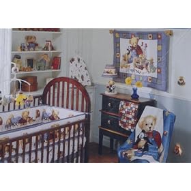 Click here to buy Blue Jean Teddy Bear Diaper Stacker by Springs Industries Inc..