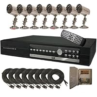 CIB R801W500G8653 8CH Network Security Surveillance DVR 500GB 8 CCD Cameras K...
