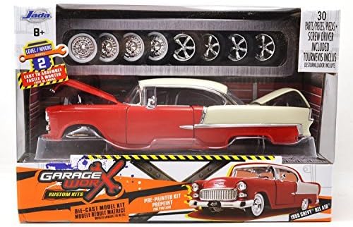 JadaTOYS 1: 24scale GARAGE WORX '55 CHEVY BEL AIR (red) DIE-CAST MODEL KIT Jeidatoizu 1:24 scale garage Works "1955 Chevy Bel Air" (Red) die-cast model kit [parallel import goods]