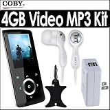 Coby MP705 4GB Slim MP3/FM/MP4 Player Bundle With Coby CA81 Dual USB AC Adapter/Charger, Coby CVE92 Earphones & Nite Ize Curvyman Cord Supervisor Organizer