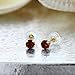 Gem Stone King 14K Yellow Gold Red Garnet Stud Earrings | 1.30 Cttw | Gemstone Birthstone | Round Cut 5MM | Gold Earrings For Women Men