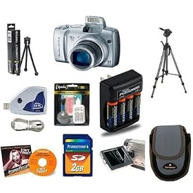 Click here to buy Canon Powershot SX110IS 9MP Digital Camera (Silver) and Accessory Kit with 2GB Memory +... by Canon.