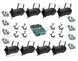 Par 46 Cans, Platinum 200w Par46 Narrow Spot Lamps, Dimmer Pack, O-Clamps (L555)