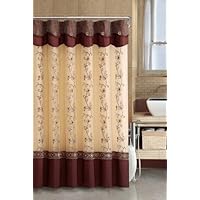 Victoria Classics DPH-SHC-7272-IN-CN Daphne Shower Curtain with Attached Valance and Backing