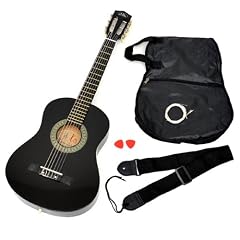 1/4 Kindergitarre Akustik Gitarre Schwarz f�r ca. 4-7 Jahre mit Zubeh�rset: Tasche, Gurt, Ersatzsaiten und Plektren