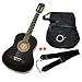 1/4 Kindergitarre Akustik Gitarre Schwarz f�r ca. 4-7 Jahre mit Zubeh�rset: Tasche, Gurt, Ersatzsaiten und Plektren