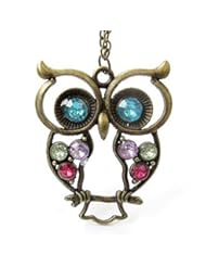 Jewelry: CHOP MALL?Vintage Blue Eyes Owl Charm Long Necklace - CHOP MALL?