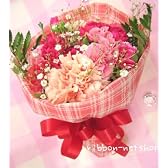 【送料無料】カーネーションと季節のお花のブーケ・花束 （ピンク系）(生花) FL-MD-807