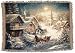 Dashing Thru The Snow Sleigh Holiday Christmas Tapestry Throw Blanket 50