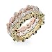 Eve's Addiction Aubrey's Triple Tone Diamond CZ Ring Set