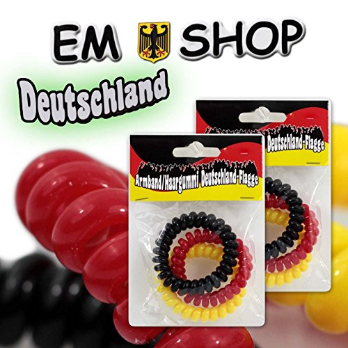 Armband Haargummi 2x 3erSet Deutschland EM Artikel 2016 Fanartikel Euro JEB
