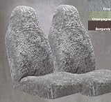 Supreme Plush Gray Seat Covers Simulated Sheepskin (Qty 2)