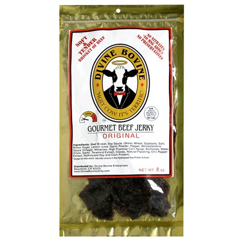 Divine Bovine Gourmet Beef Jerky, Original, 8-Ounce Bag (Pack of 2) by Divine Bovine