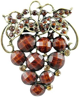 Lavish Copper Grape Cluster Brooch