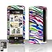 Pink Green Blue Colorful Raibow Zebra Design Rubberized Snap on Hard Cover Protector Faceplate Skin Case for Verizon Lg Env Touch Vx11000 + Belt Clip
