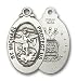 Jewelry : Sterling Silver St. Michael / Air Force Pendant with Stainless Silver Heavy Curb Chain 24 inch