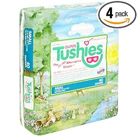 Tushies Diapers, Small (6-14 Pounds), 40 Count (Pack of 4)