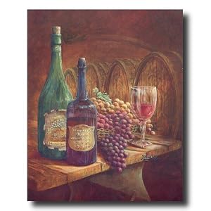 Grapes And Wine Kitchen Tuscan Contemporary Picture Art Print