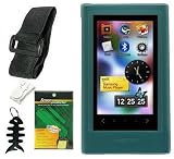 Premium Accessory Bundle Combo For Samsung YP-P3 MP3 Player (8GB, 16GB) Series Combo Pack Includes: Green Silicone Skin Case + Screen Protector + Armband + Belt Clip, and Fishbone style Keychain