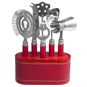 Click here to buy Metrokane VIP 7-Piece Bar Tool Set, Red by Metrokane.
