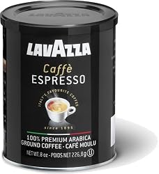 Lavazza Caffe Espresso Ground Coffee, 8-Ounce Cans (Pack of 4)