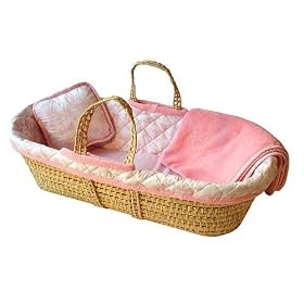 Tadpoles Pink Toile Moses Basket