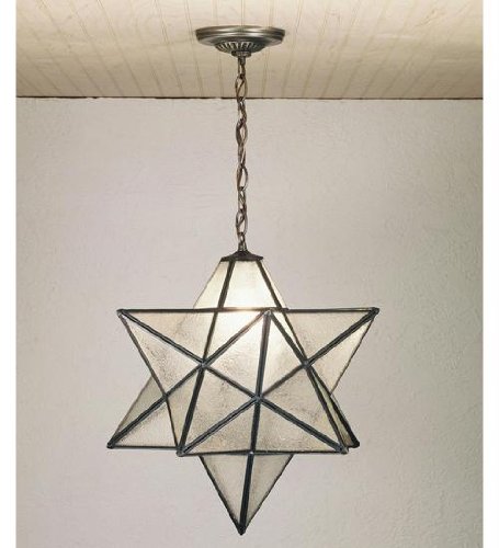 Meyda Tiffany 21211 Moravian Star Pendant, Mahogany Bronze Finish with Clear Seedy Art