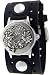 Spinning Dragon Black Leather Wide Band Trendy Design Iron Reversible White Dial Gothic Punk Biker Wristband Watch