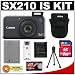 Canon PowerShot SX210 IS 14 MP Digital Camera with 14x optical Zoom (Black) with 8GB Card + Battery + Case + Accessory Kit